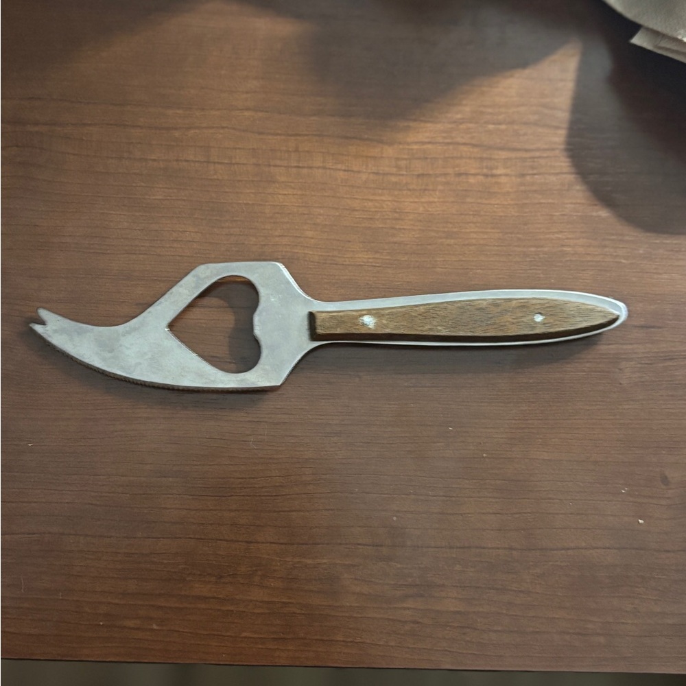 Wood Handle and stainless steel cheese knife and Bottle Opener